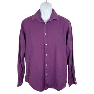 French Connection Dress Shirt Men 16 ½ Purple Long Sleeve Button Up Cotton